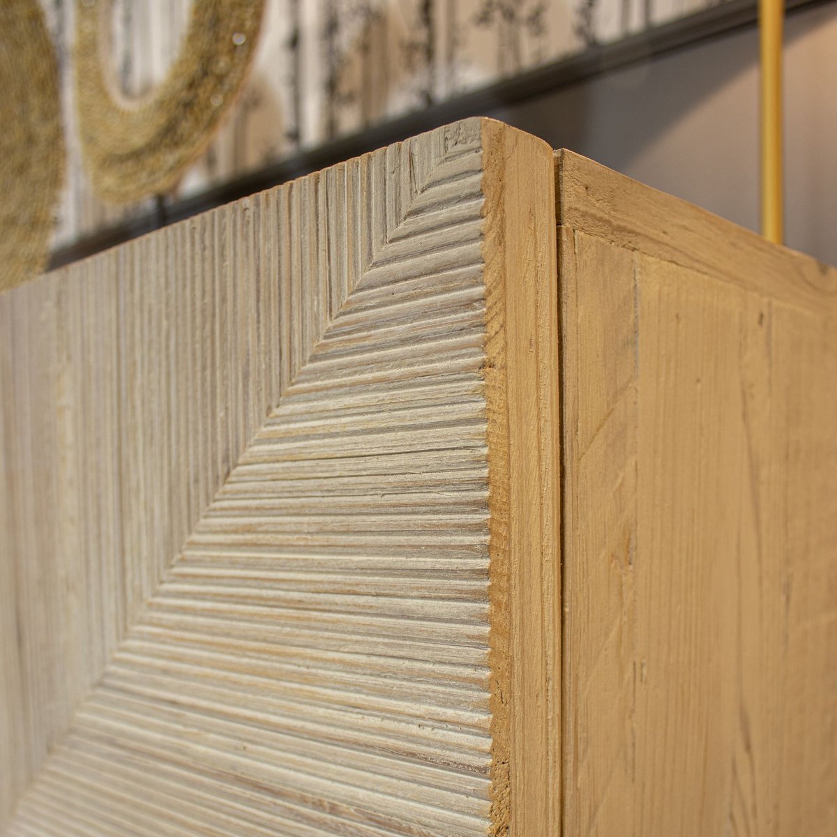 Bahut 4 portes en pin recyclé beige, NOW'S HOME