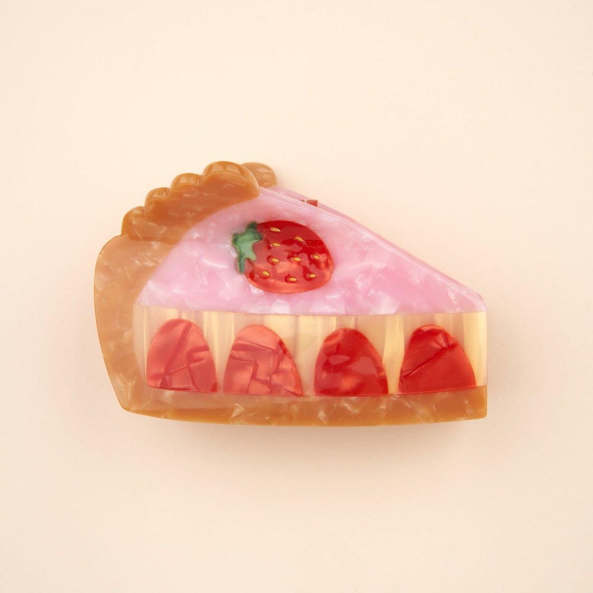 Pince à cheveux TARTE AUX FRAISES rose et rouge, COUCOU SUZETTE