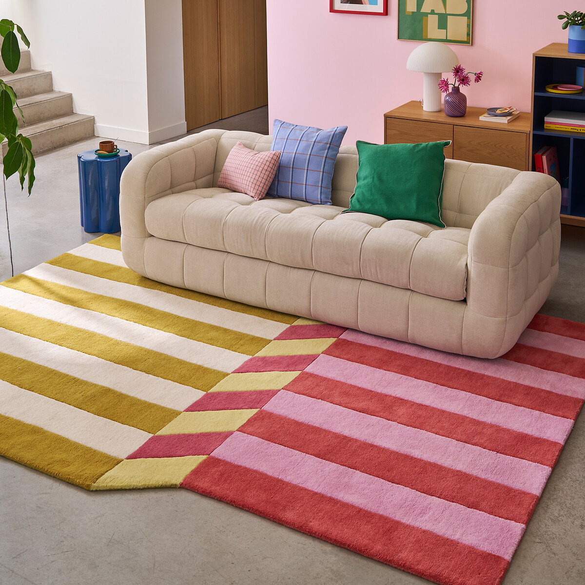 Tapis 100% laine, Rohana jaune/rouge, LA REDOUTE INTERIEURS