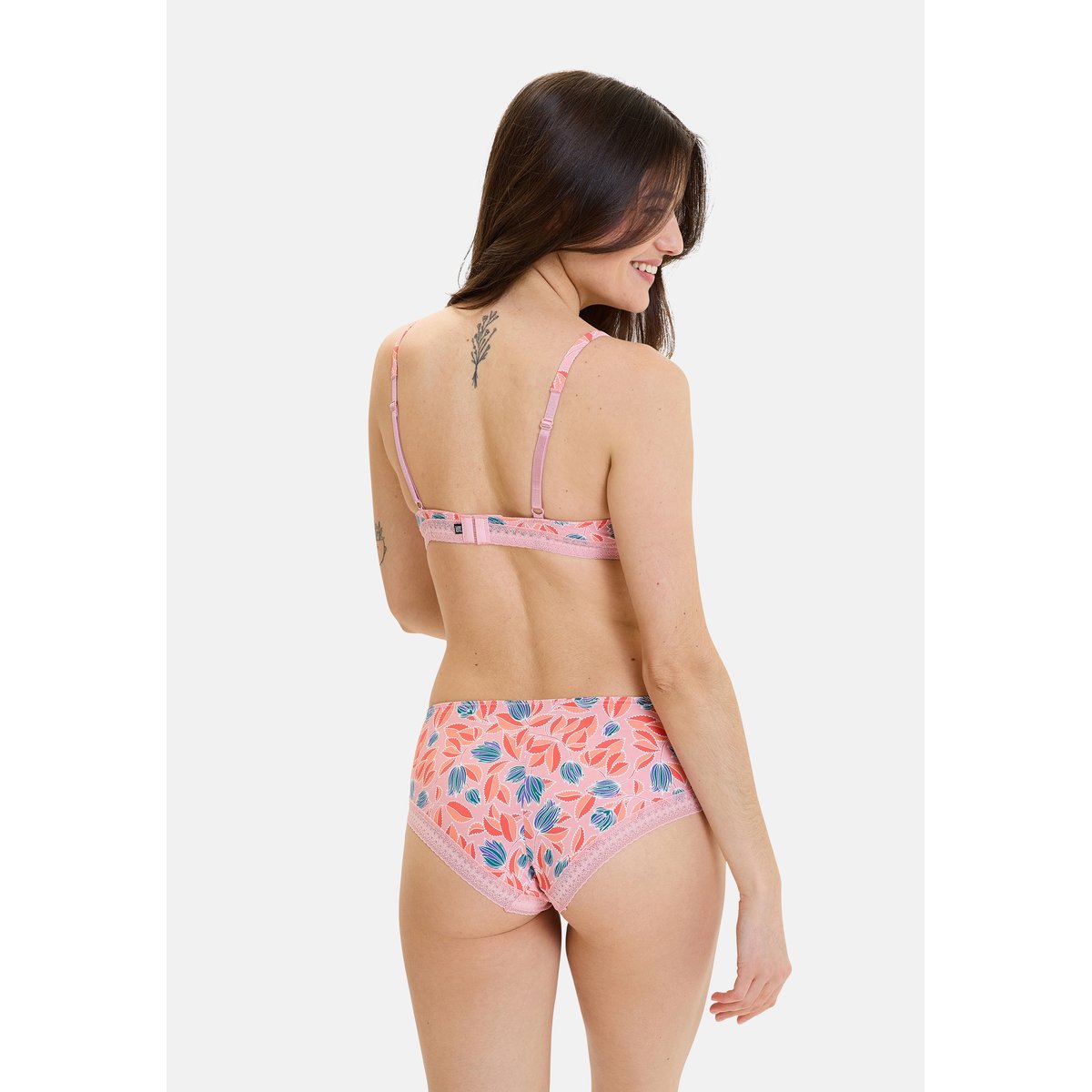 Soutien-gorge JOHANNE tulipes fond rose, BILLET DOUX