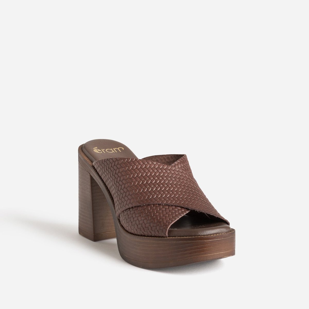 Sandale À Talon en cuir KORINNE chocolat, ERAM