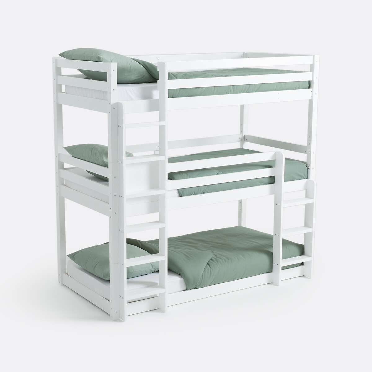 Lits superposés 3 couchages avec sommiers, Maysar blanc, LA REDOUTE INTERIEURS
