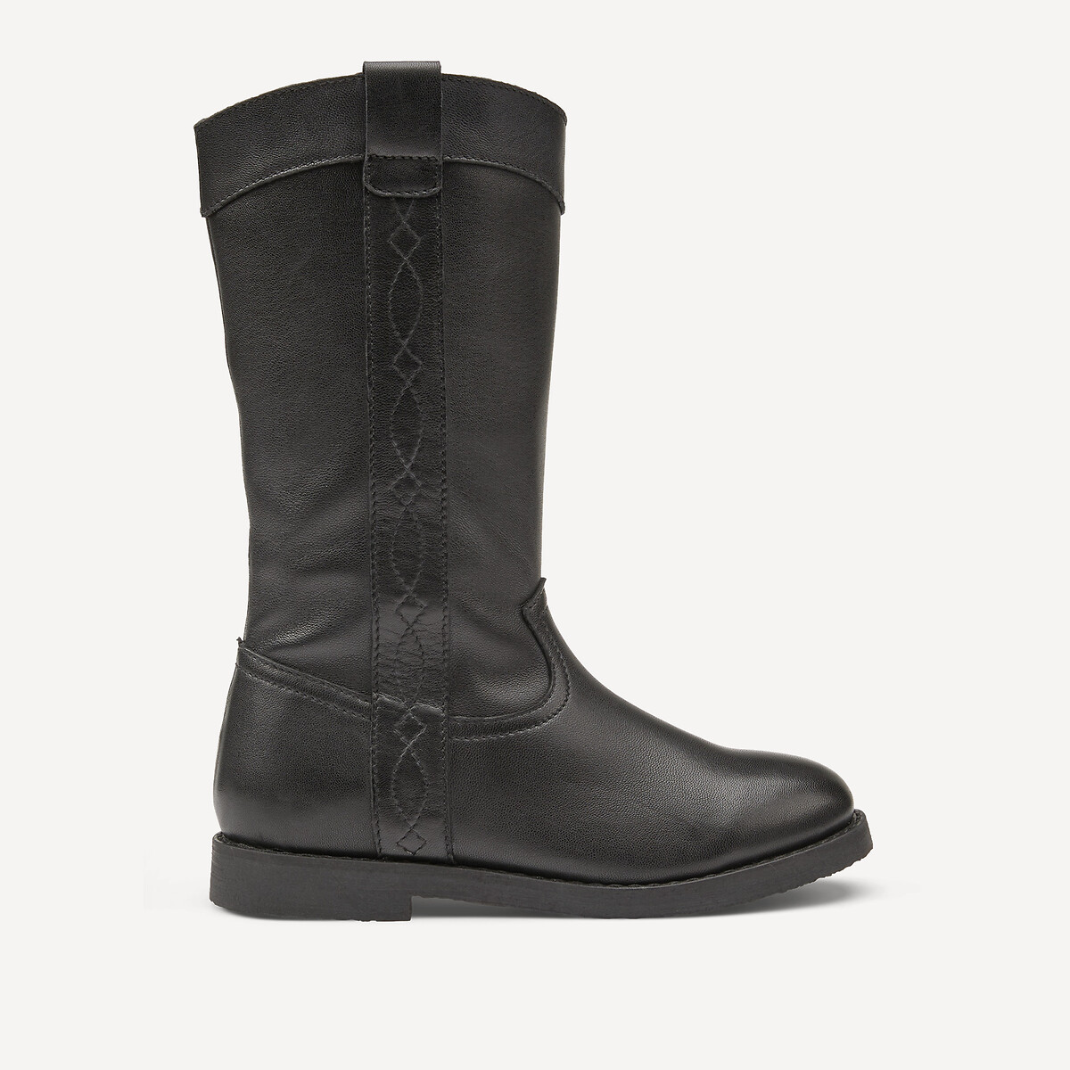 Bottes cavalières en cuir noir, LA REDOUTE COLLECTIONS