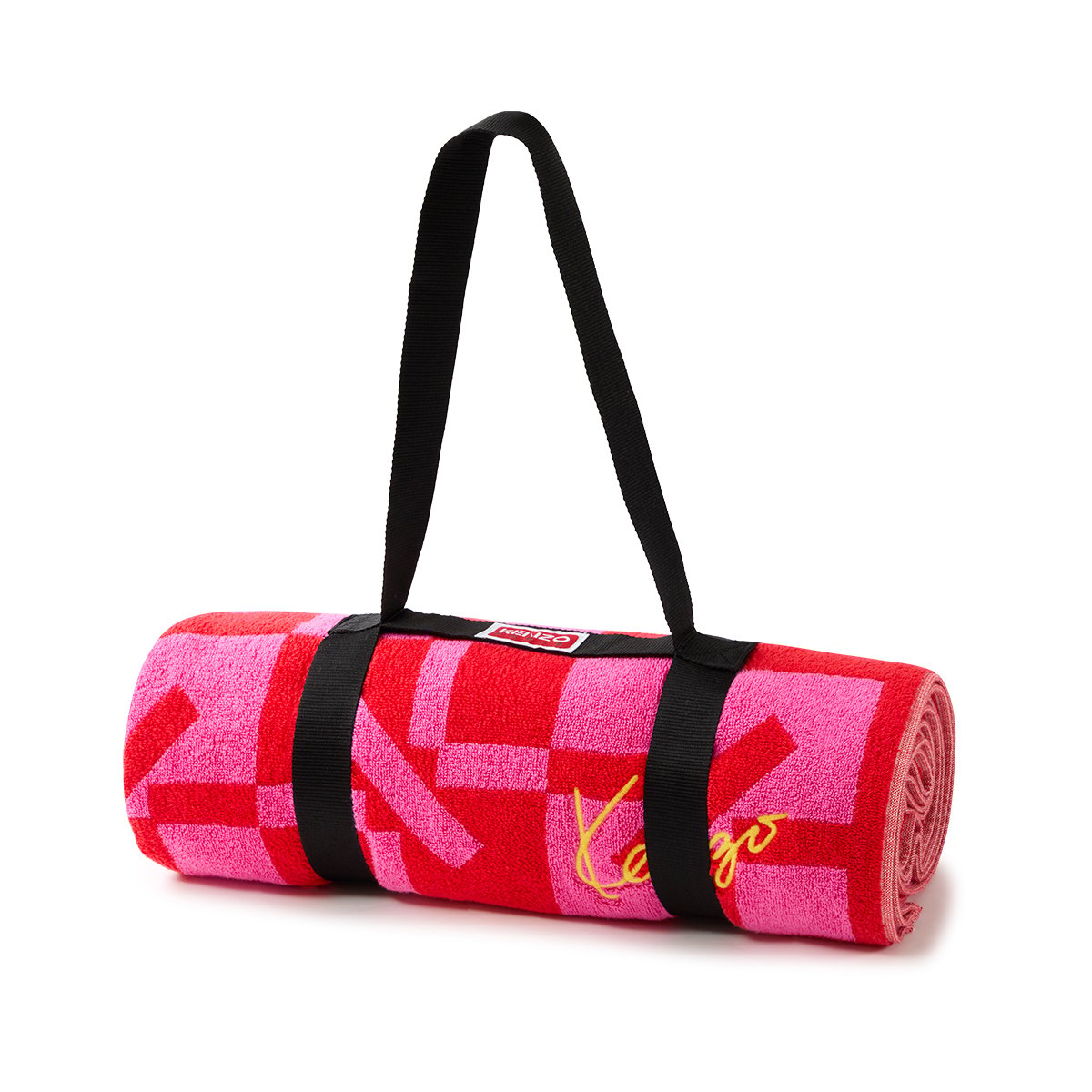 Serviette de plage en coton, K MONOGRAM rouge, KENZO HOME