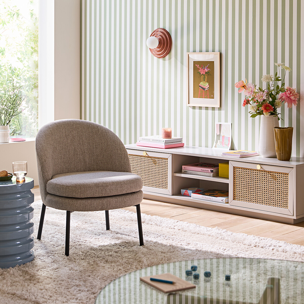 Sillón, tela jaspeada, Nordie gris jaspeado, LA REDOUTE INTERIEURS