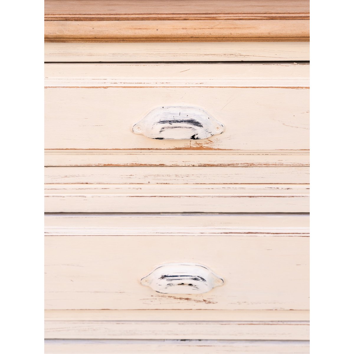 Grande commode blanche en bois massif Garance N°745 - Bon état bois clair, DEBONGOUT