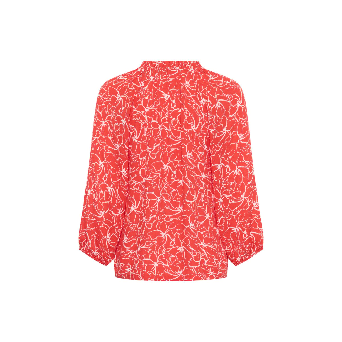 Blouse à manches longues rouge blanc poppy red chalk flower, KAFFE