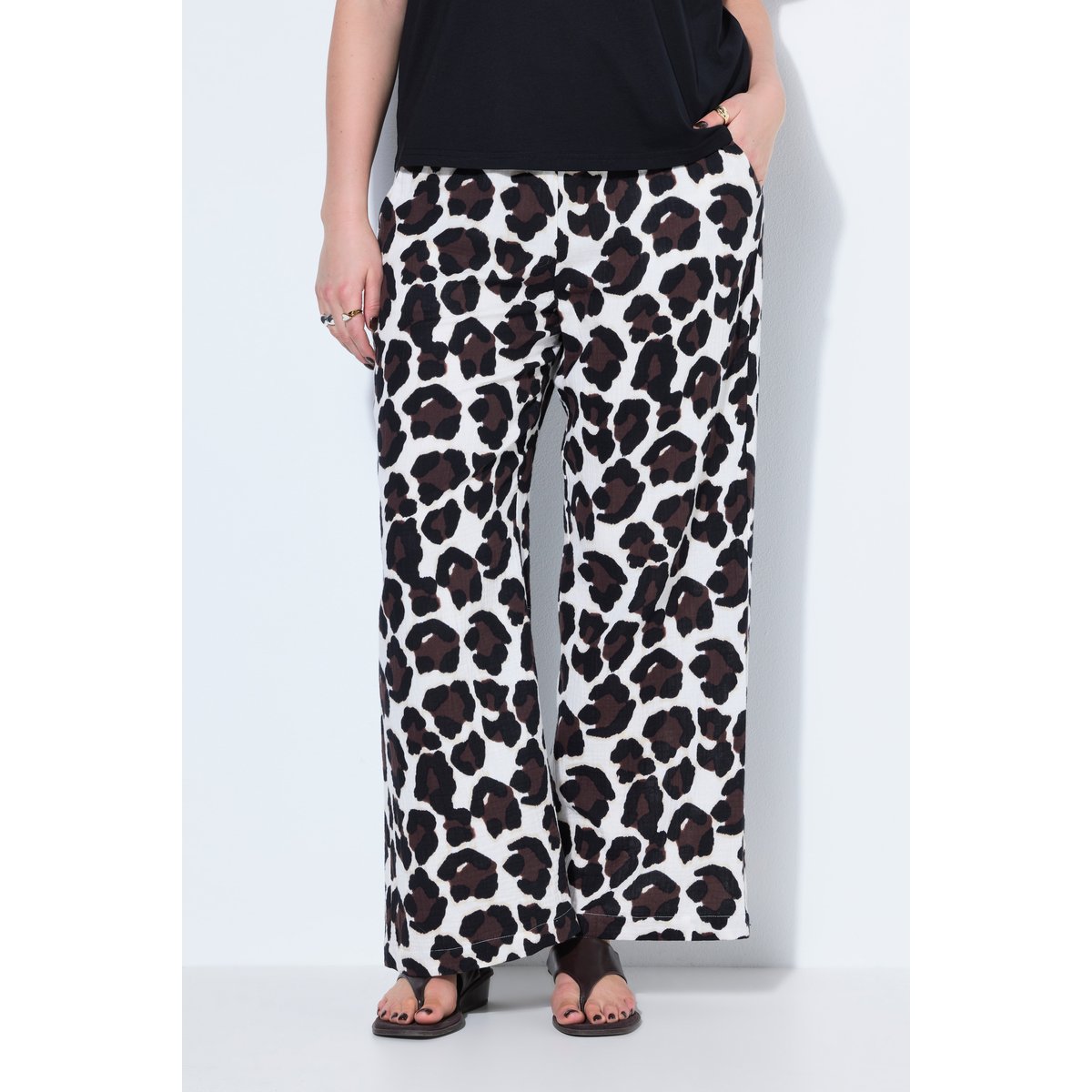 Pantalon jambes larges, mousseline blanc crème, STUDIO UNTOLD