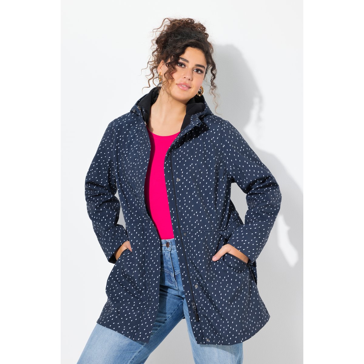Veste longue Softshell imperméable marine, ULLA POPKEN