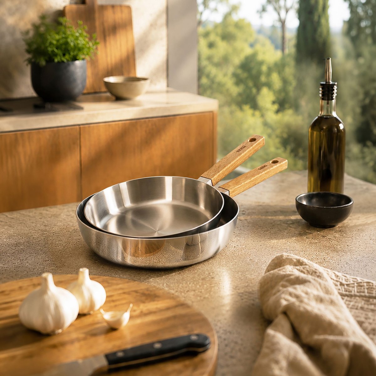 Poêle 20cm en acier inoxydable, ECTOR inox-naturel, OGO LIVING