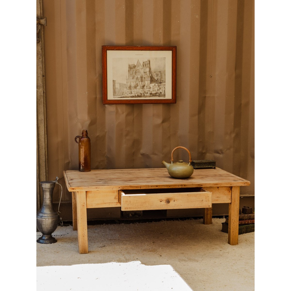 Table basse en bois Léonie N°1058 - Bon état bois clair, DEBONGOUT