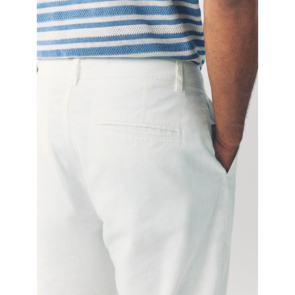 Pantalon en mélange de lin blanc, NEXT