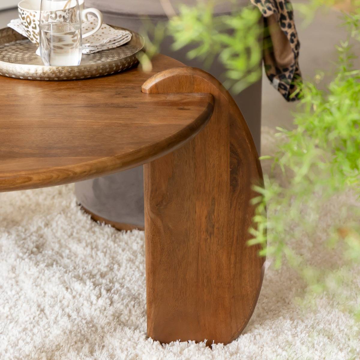 Table basse en bois de manguier AZURE bois foncé, MADE IN MEUBLES 