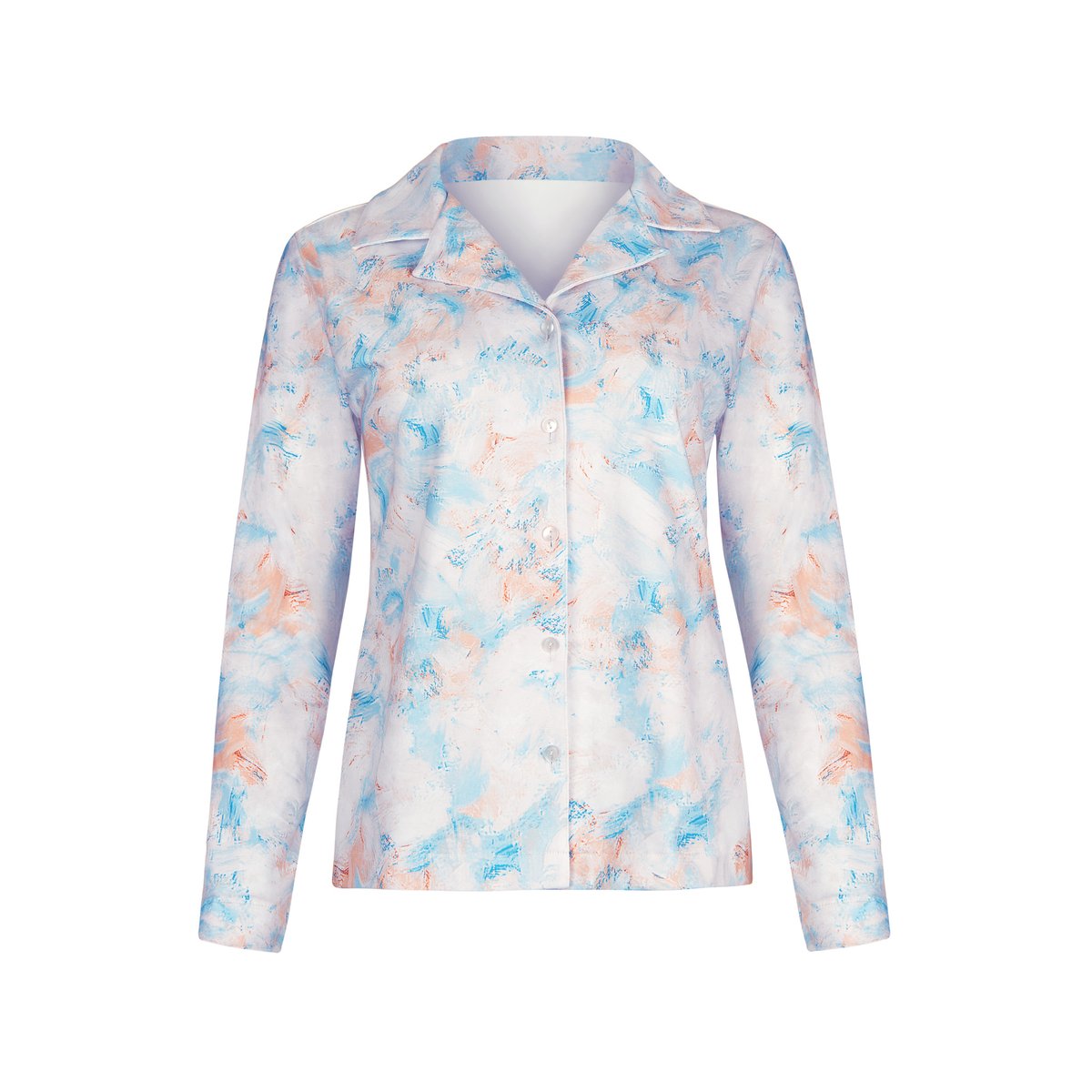 Pyjama pantalon chemise manches longues Olena bleu, LISCA