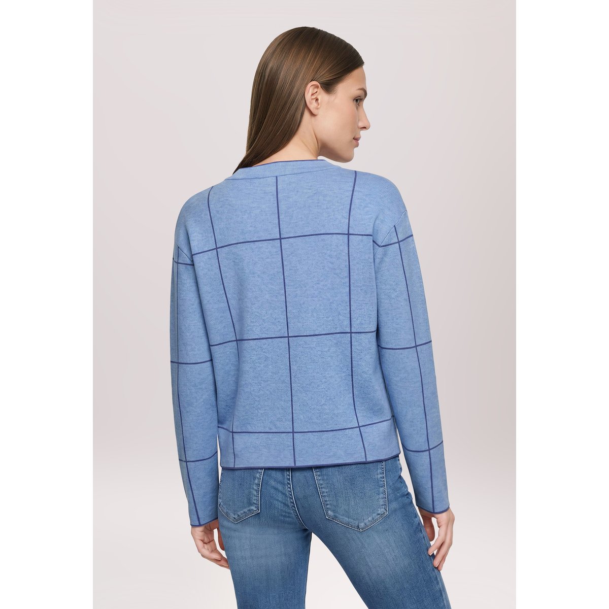 Pull-over en maille à carreaux patch blue/blue, BETTY BARCLAY