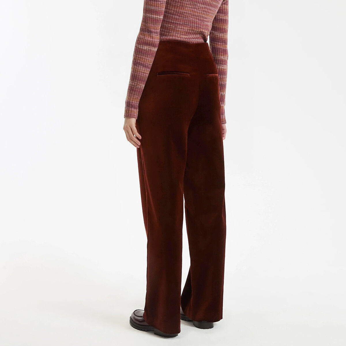 Signatures Eulalie Wide Leg Trousers in Smooth Velour hazel brown, LA REDOUTE COLLECTIONS