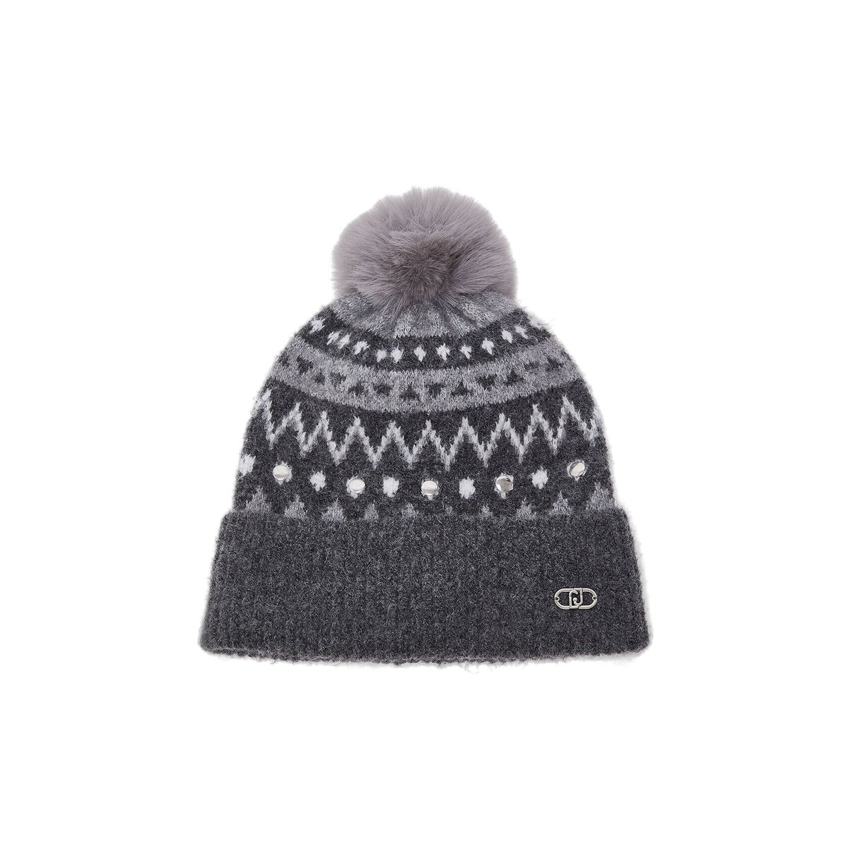 Chapeau jacquard avec clous anthracite, LIU JO