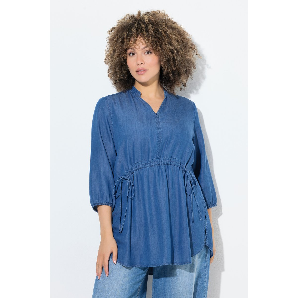 Blouse en Lyocell bleu jean, ULLA POPKEN