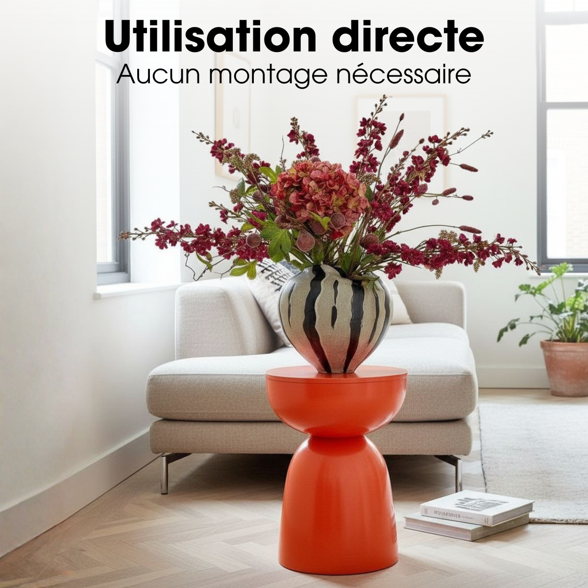Table d'appoint ELLIOT orange, MICA DECORATIONS