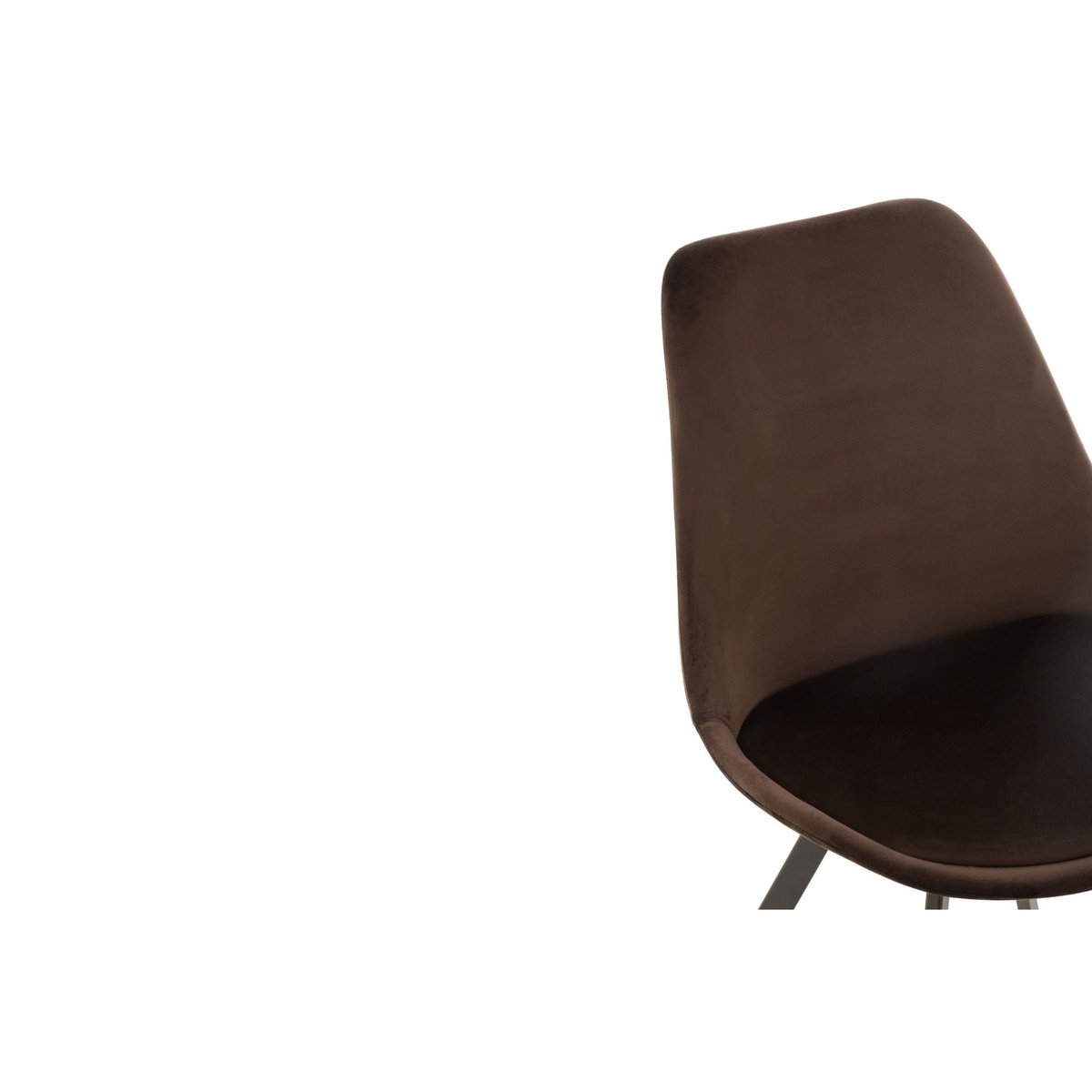 Chaises scandinaves en métal et velours (lot de 2) - ELENE marron, HELLIN, DEPUIS 1862