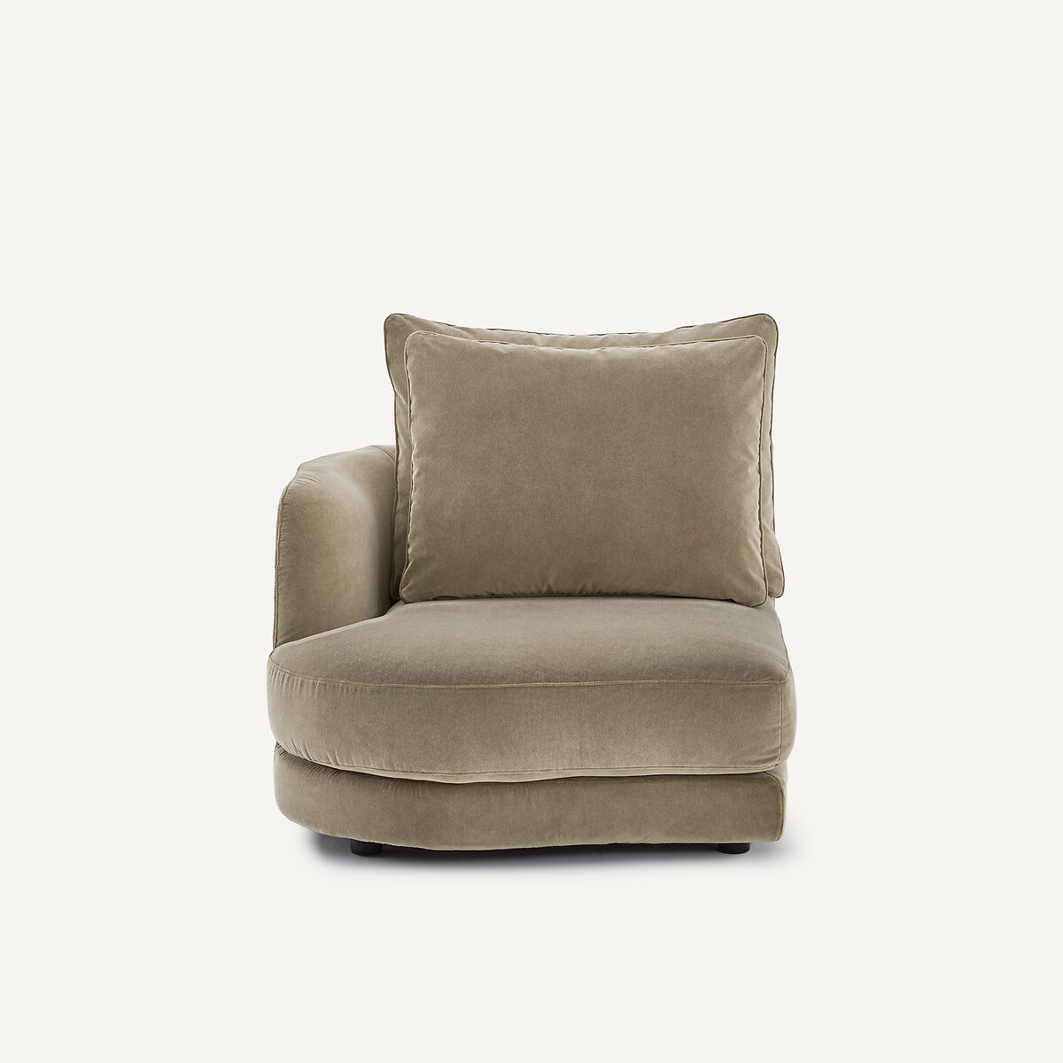 Linkes Sofa-Halbmodul, modular, aus stonewashed-Samt, TIBERIO shiitakegrau, AM.PM