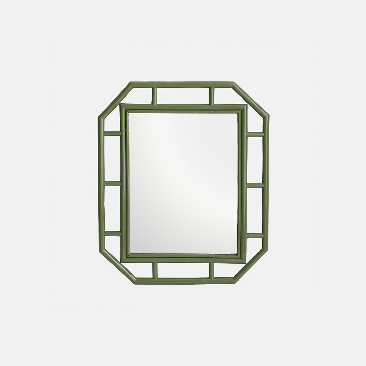 Romia lacquered rattan mirror, 50 x 60cm green, LA REDOUTE INTERIEURS