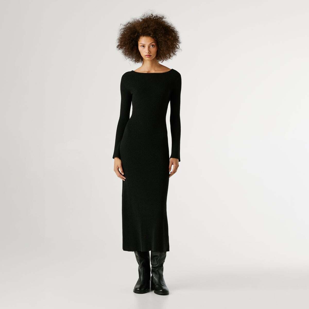 Robe Longue Côtelée noir, PEPE JEANS