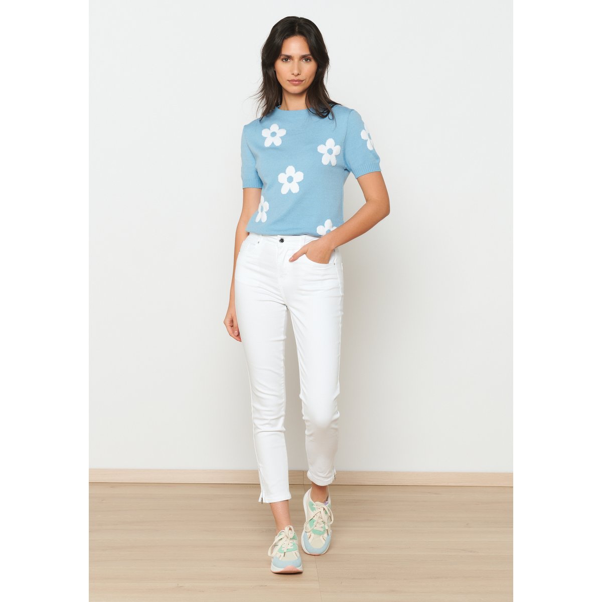 Pantalon coupe slim blanc, LOLALIZA
