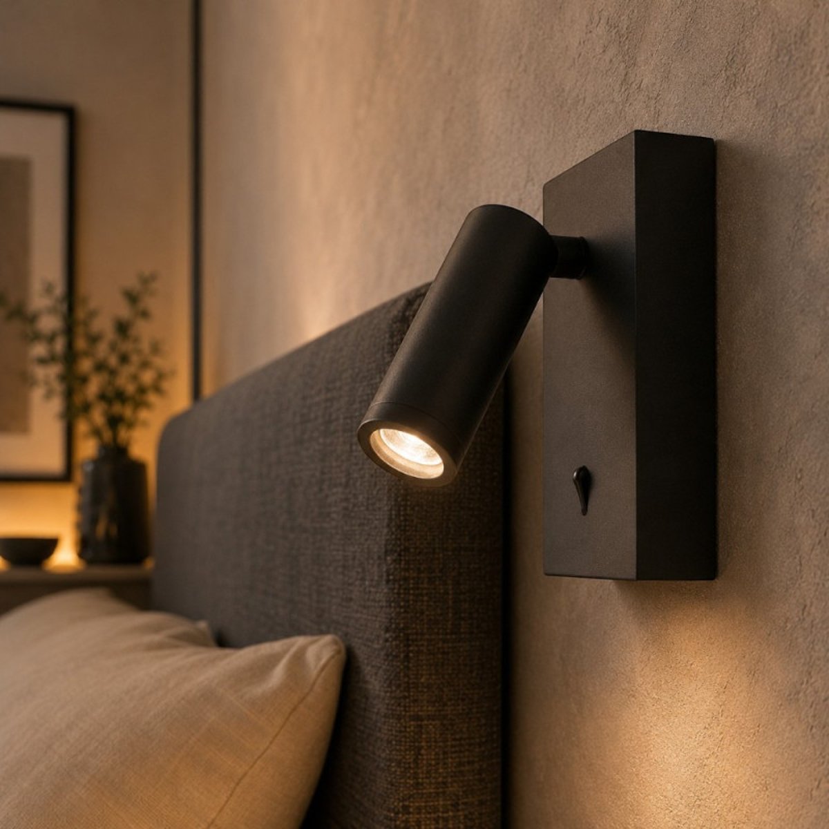 Applique liseuse led avec interrupteur noir mat Asiap noir, MILLUMINE