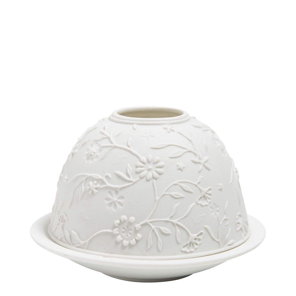 Photophore lithophanie Marguerite porcelaine blanc, MATHILDE M