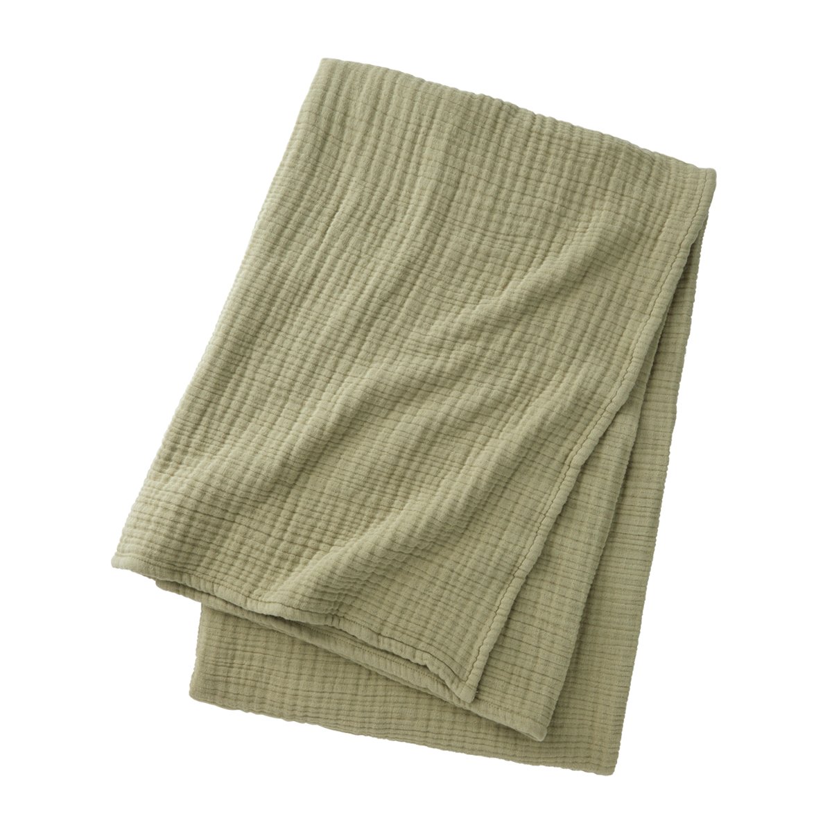 Plaid en gaze de coton vert, LOWEN khaki, BOSS HOME