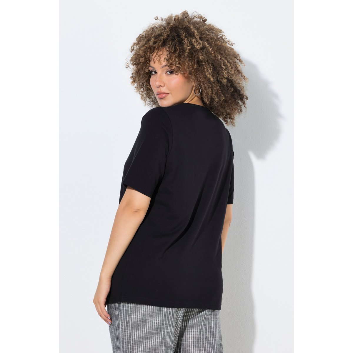 T-shirt motif imprimé, coupe Classic Fit noir, ULLA POPKEN