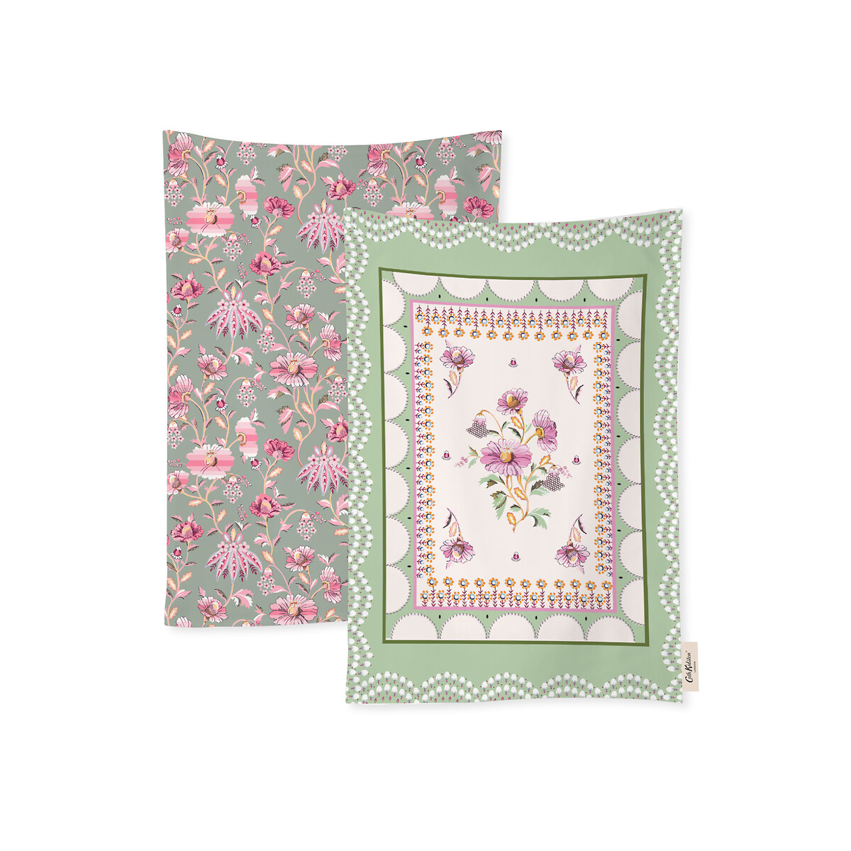 Set of 2 Friendship Gardens Tea Towel green, CATH KIDSTON