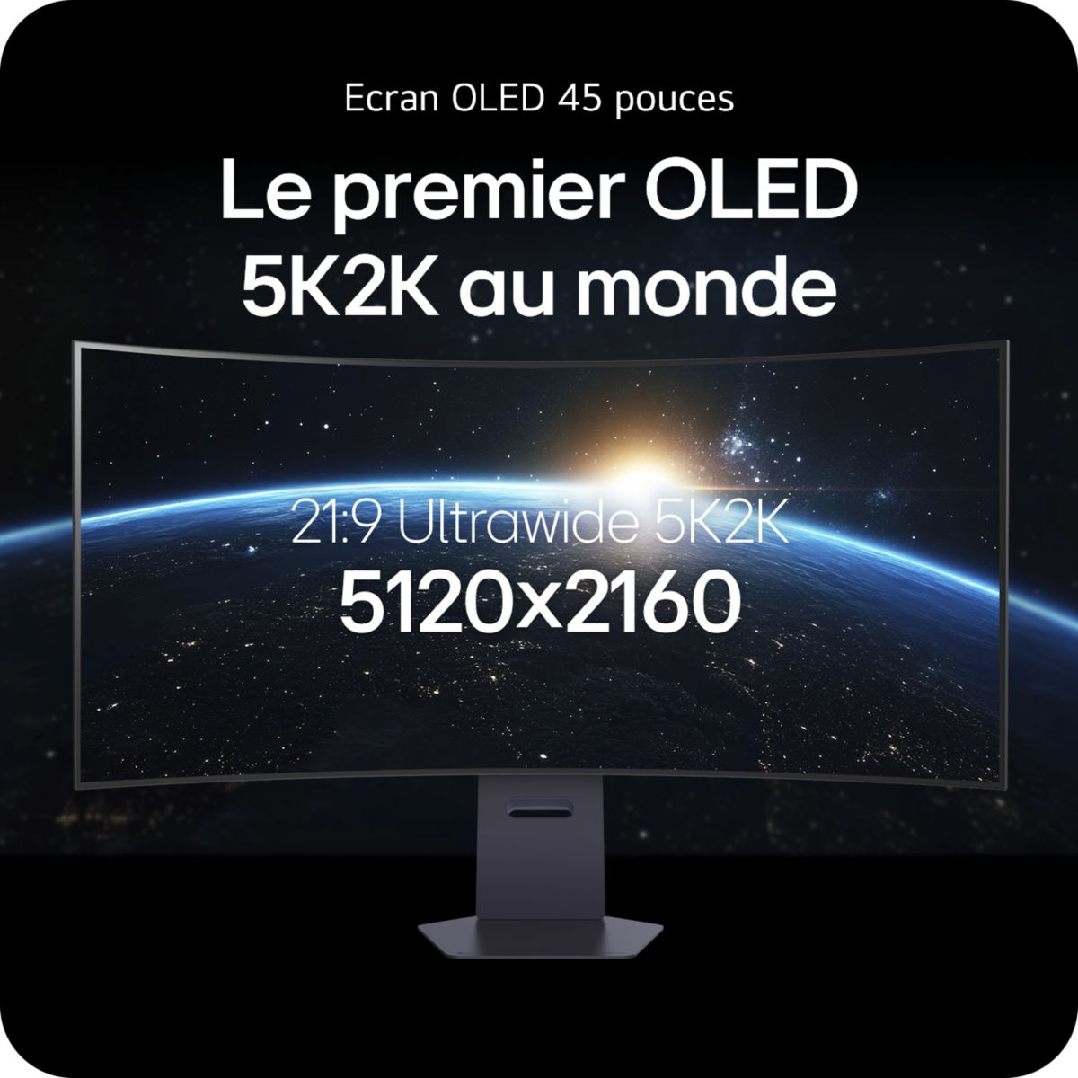 Ecran PC Gamer 45GX950A 45" Incurvé 800R 5K 165Hz OLED HDR True Black 400 HDMI 2.1 AMD FreeSync & G-Sync couleur unique, LG