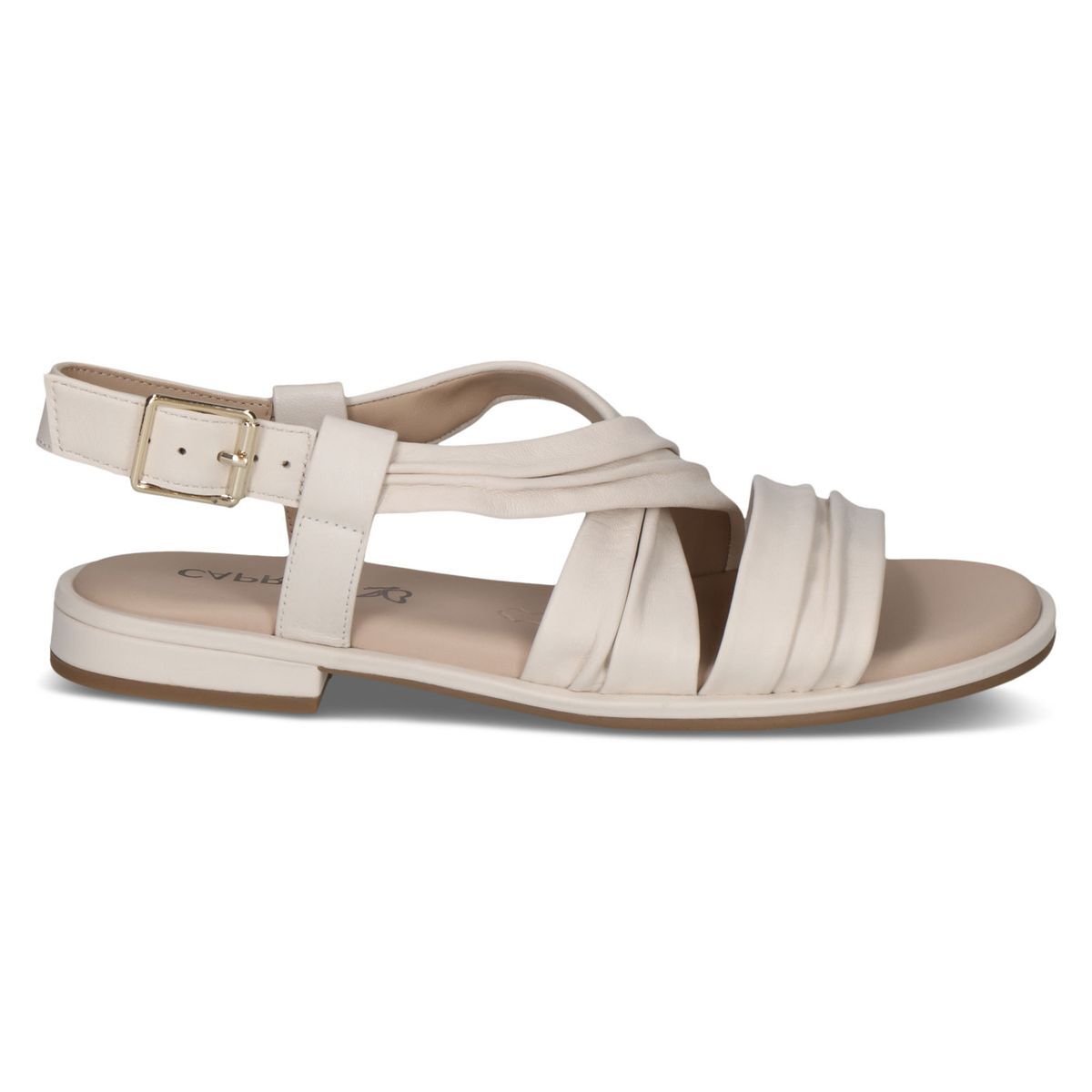 Sandale en cuir blanc pistache, CAPRICE
