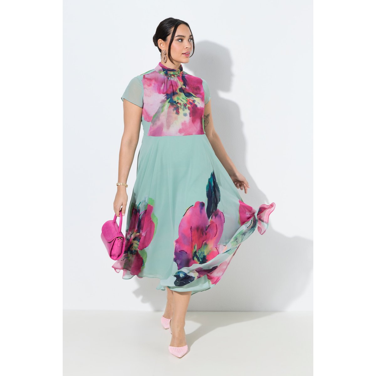 Robe maxi sans manches, col montant baie, ULLA POPKEN