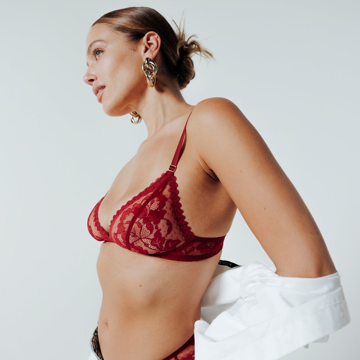 Soutien-gorge sans armature MARTINE rouge, ROUGEGORGE LINGERIE