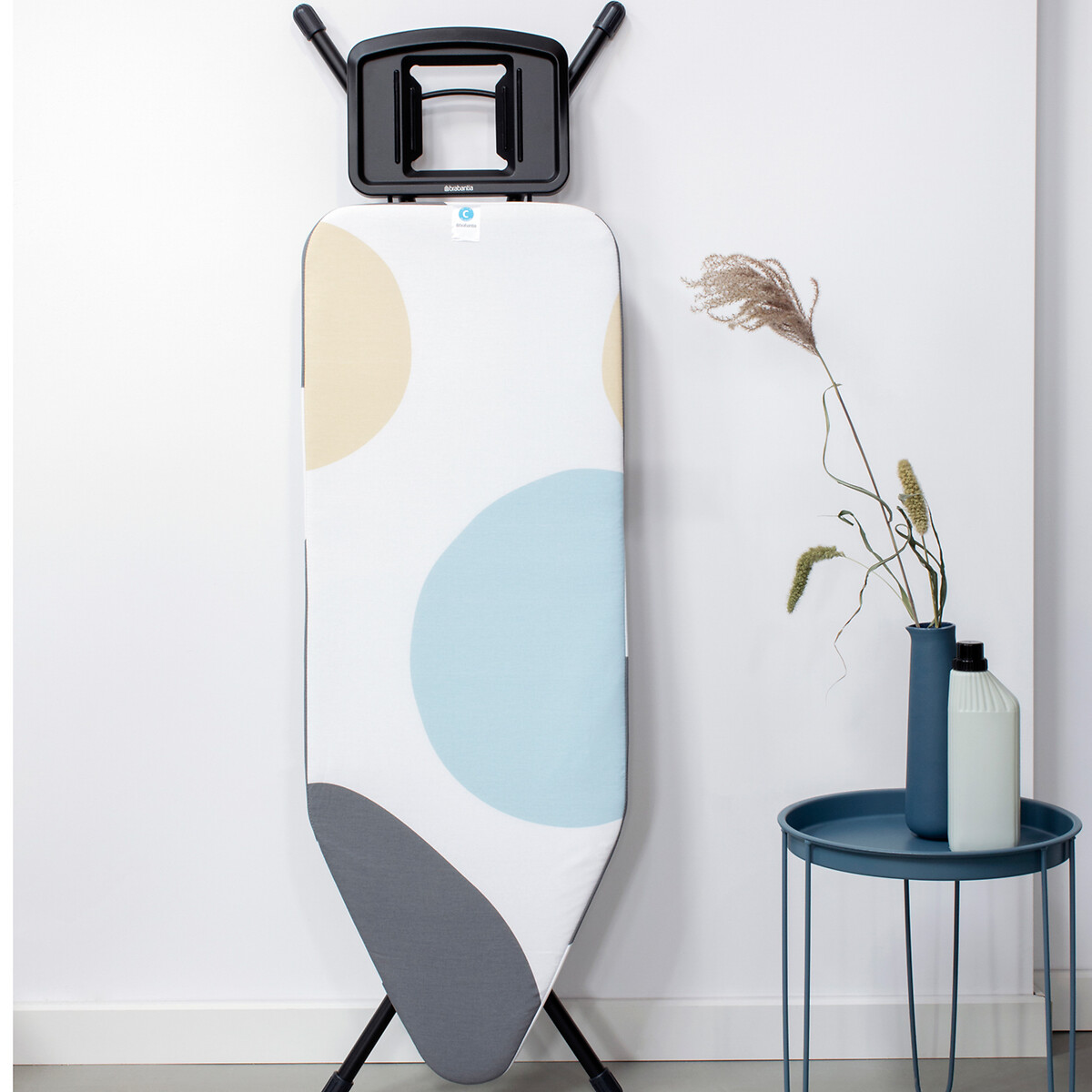 Ironing Board C, 124x45cm with Solid Steam Iron Rest duck egg blue, BRABANTIA