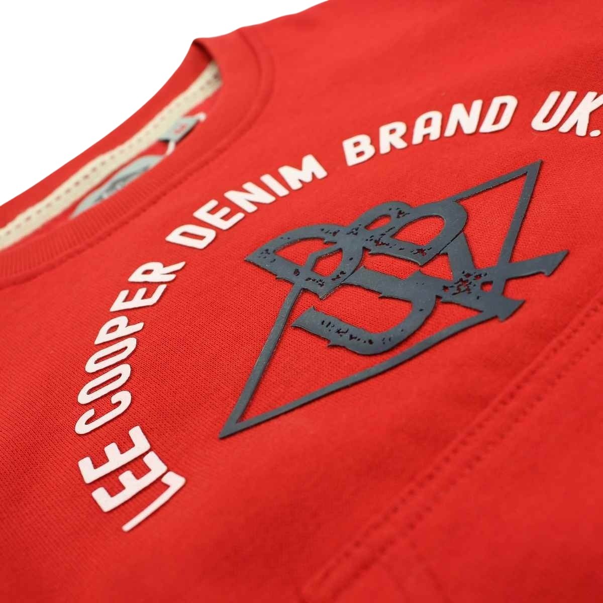 Sweat col rond imprimé, coupe décontractée et manches longues rouge, LEE COOPER