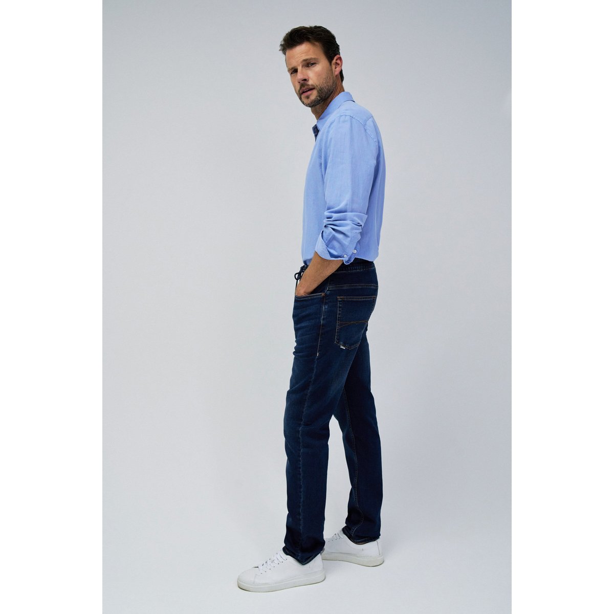 PANTALON JOGGERS S-ACTIV bleu denim, SALSA JEANS