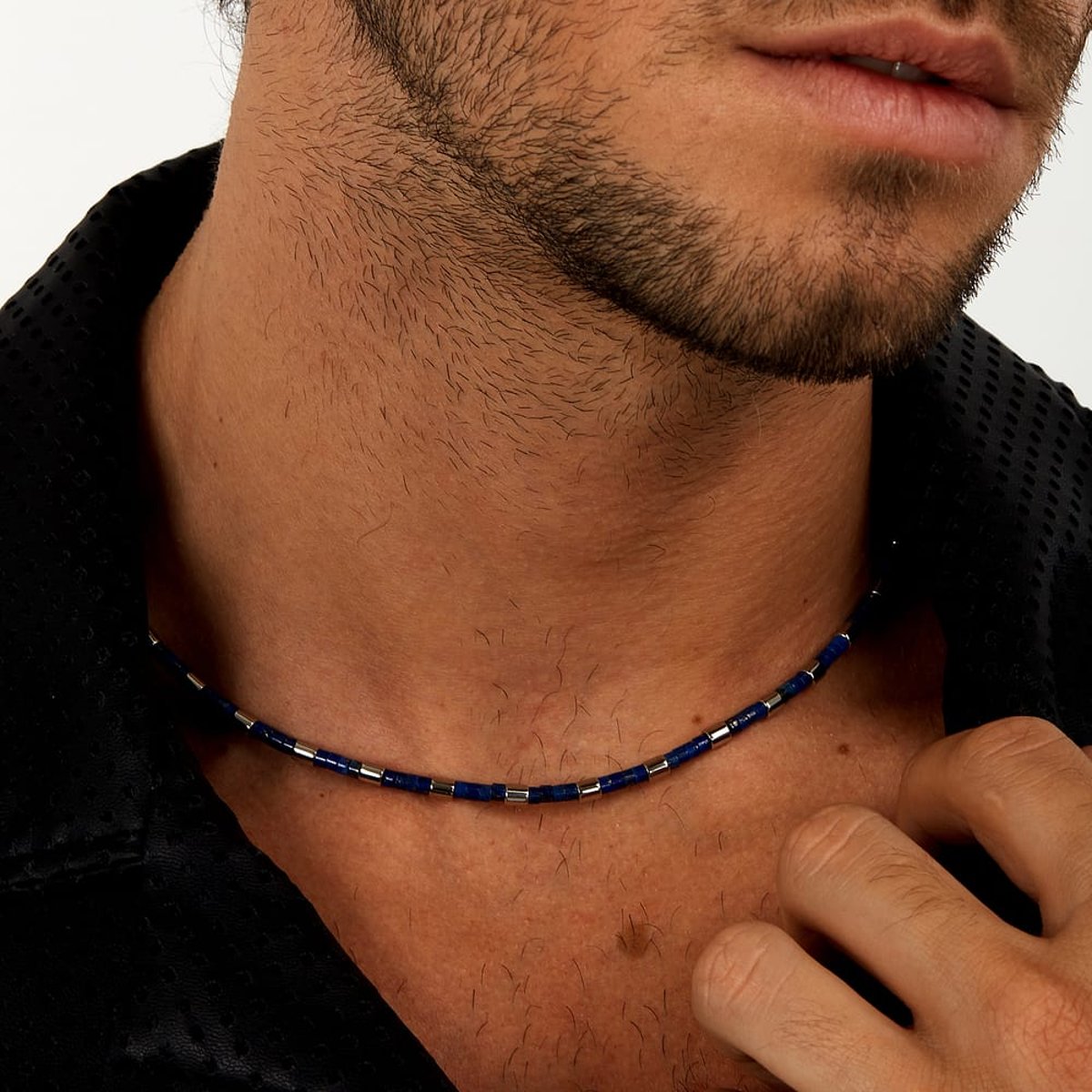 Collier en acier, cristaux, ipg PIETRE argent, bleu, MORELLATO