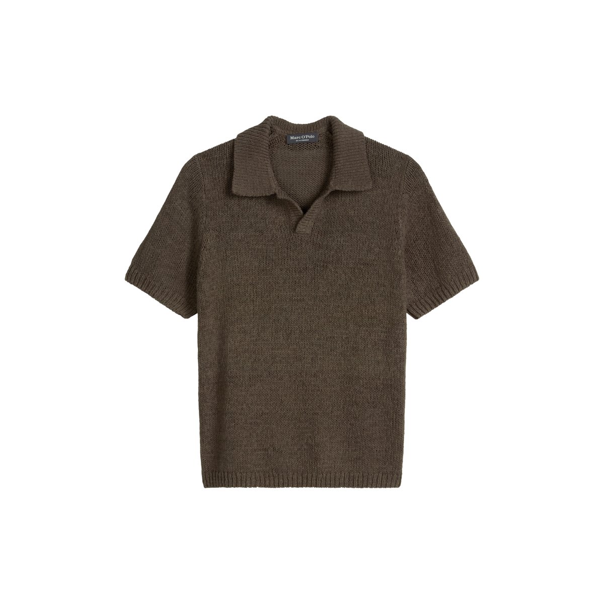 Pull à manches courtes regular en fil à bandelettes lâche marron foncé, MARC O'POLO