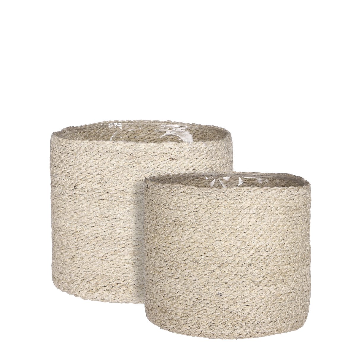 Ensemble de 2 paniers à plantes ATLANTIC crème, MICA DECORATIONS