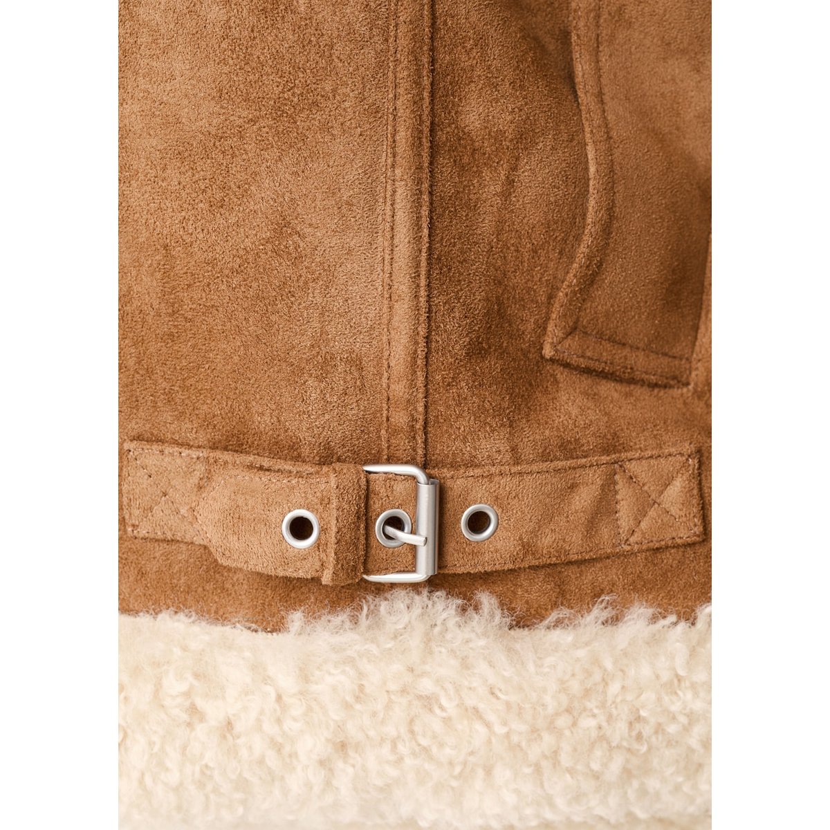 Veste double face effet mouton marron, MANGO