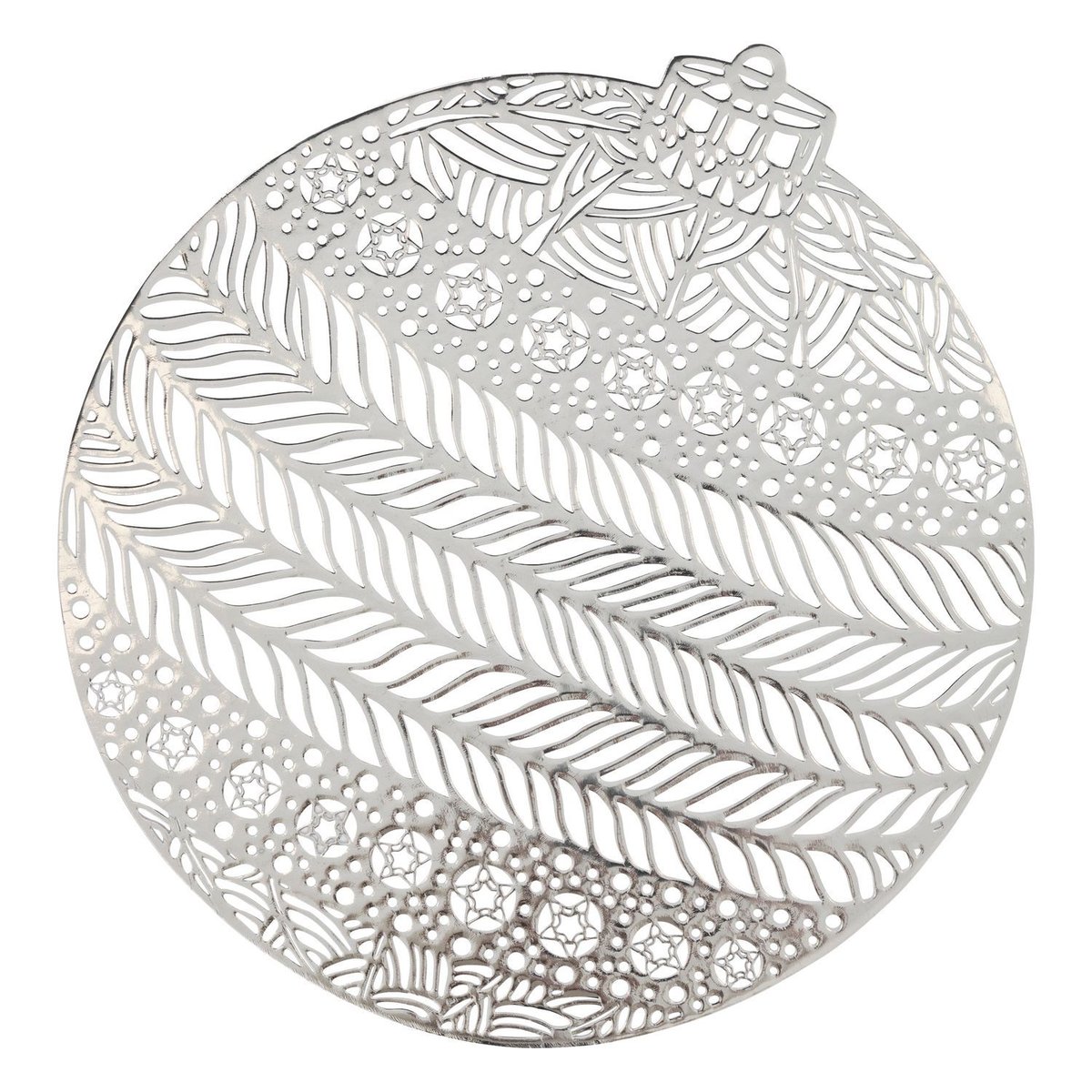 Lot de 6 sets de table boule de Noël argent, TOILINUX