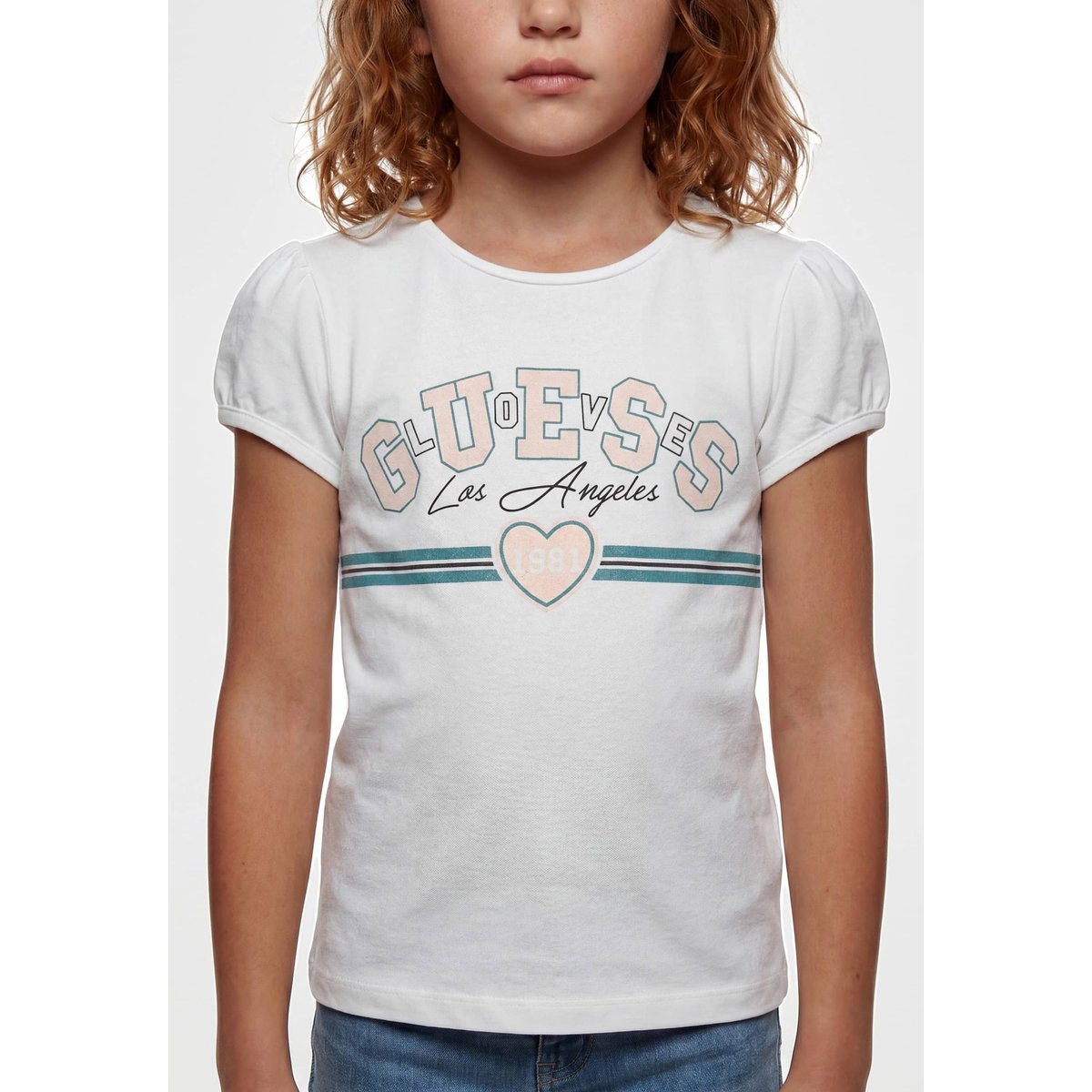 T-Shirt Avec Logo Imprimé blanc, GUESS KIDS