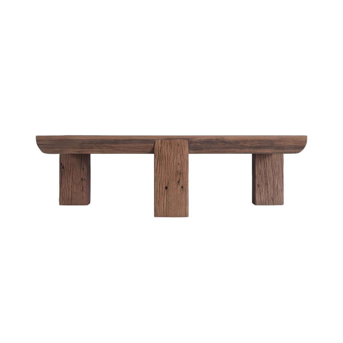 Table basse carrée en bois recyclé CAPUCINE bois foncé, MADE IN MEUBLES