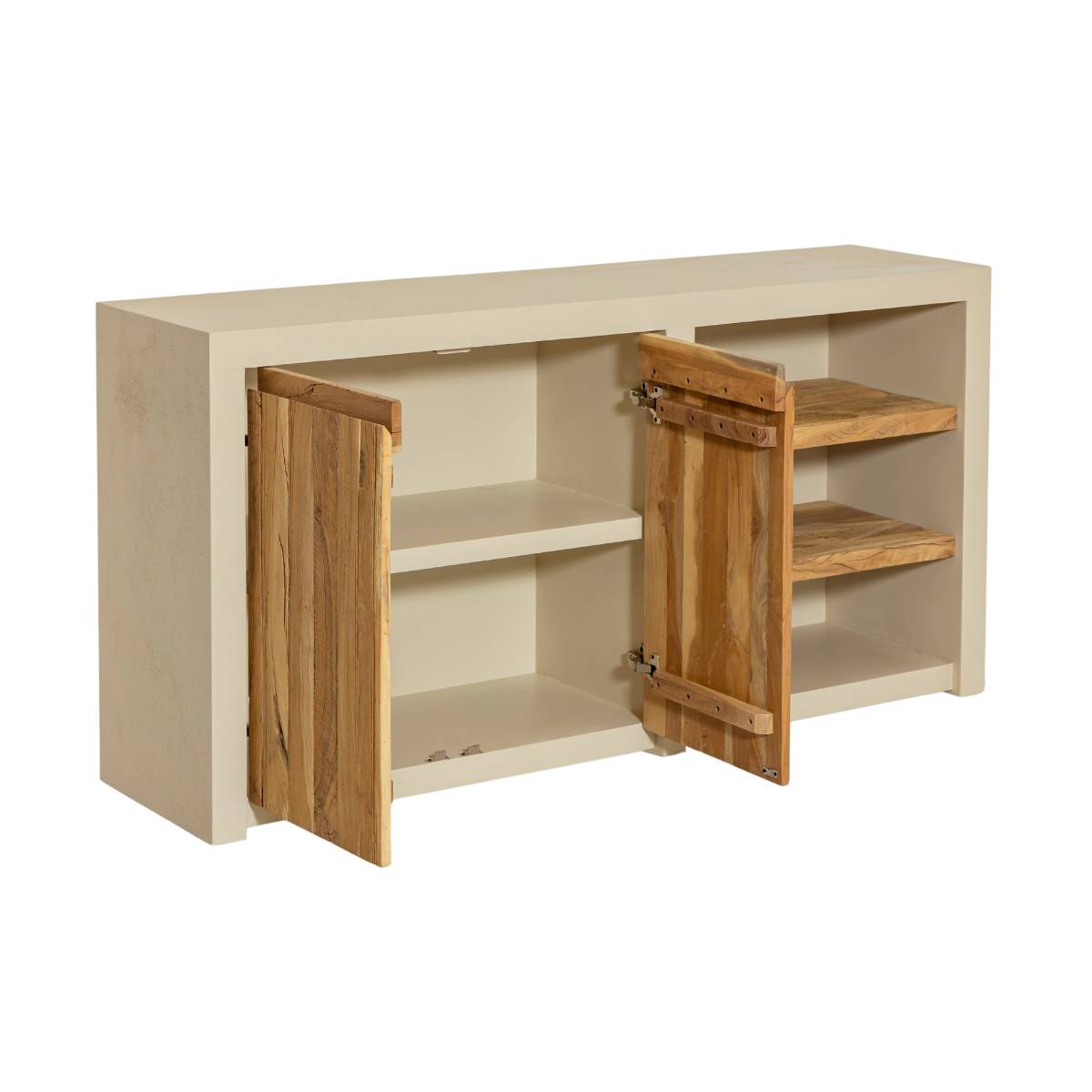 Buffet en bois effet béton DALVA bois clair, MADE IN MEUBLES