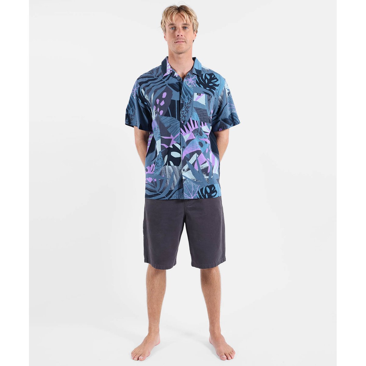 Chemise manches courtes WIPEOUT deep marine, OXBOW