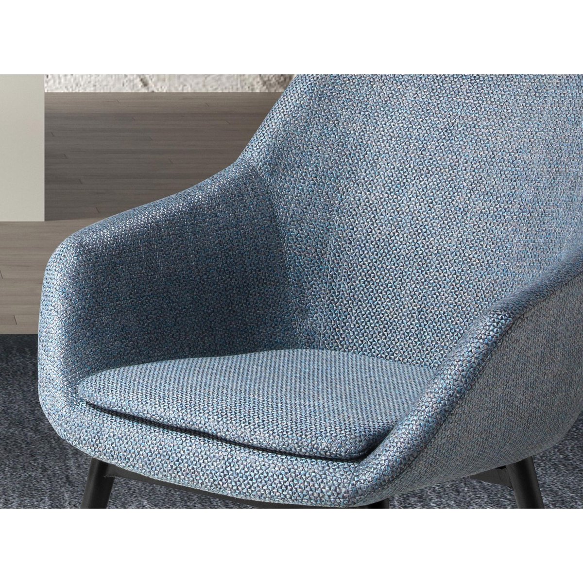 Chaise en tissu marbré mottled bluish grey | black, ANGEL CERDA